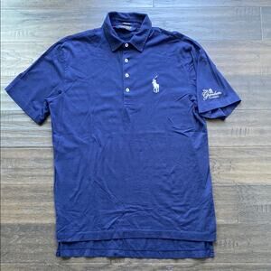Polo Ralph Lauren Cotton Polo Shirt Men’s Sz Medium Navy Golf Short Sleeve